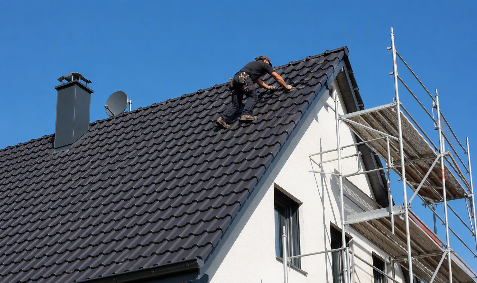 Steildach-Neueindeckung an einem Einfamilienhaus in Hamburg