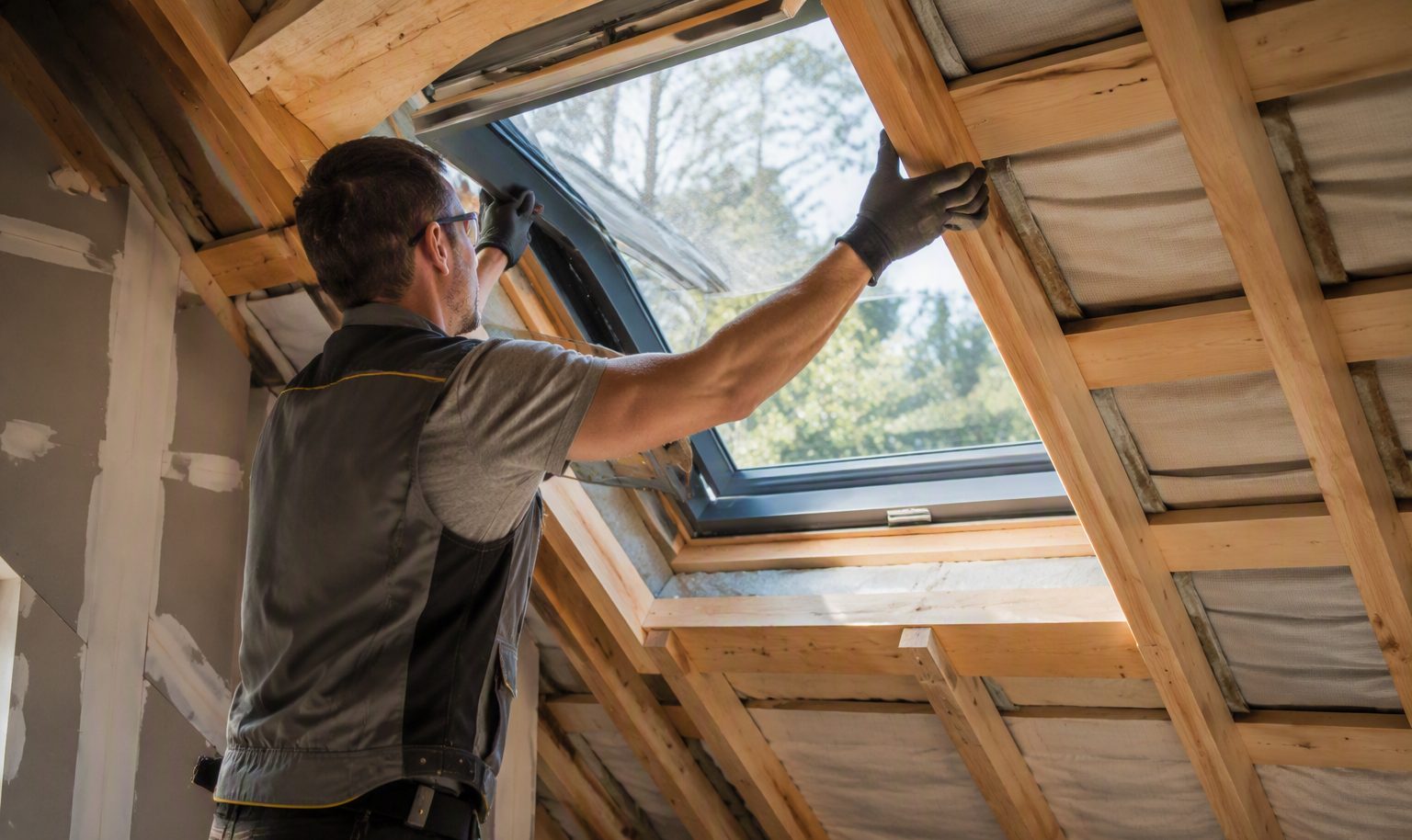 Dachfenster-Einbau beim Dachgeschossausbau